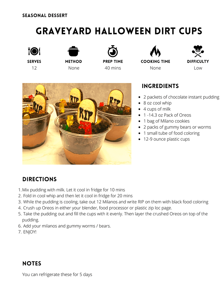 halloween dirt cups